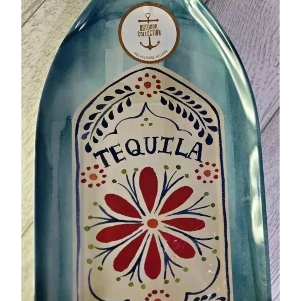 Tequila Bottle 20” Thick Melamine Serving Platter Tray Summer Decor Cinco DeMayo